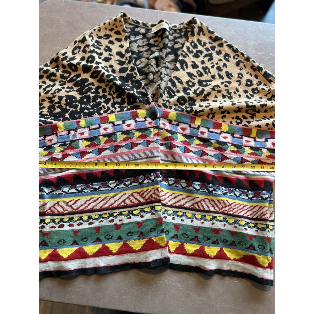 Aldomartins Women's Cardigan Medium Leopard And Western Combo Print - Picture 4 of 10